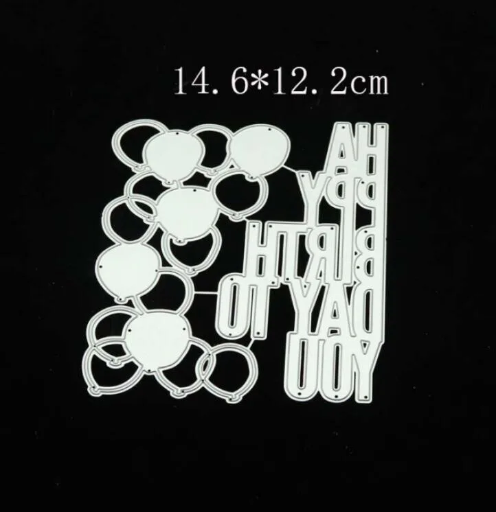 

Happy Birthday balloon Metal Cutting Dies Scrapbooking Paper Cards Mould Blade Punch Template Embossing Stencils 1PCS