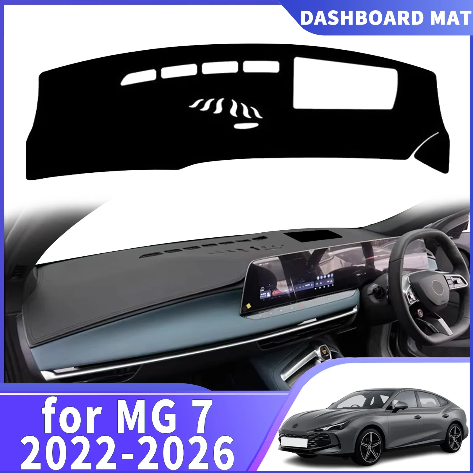 

For MG MG 7 MG7 2022-2026 Car Dashmat DashMat Sunshade Dashboard Cover Pad Protective Carpet Leather Accessories
