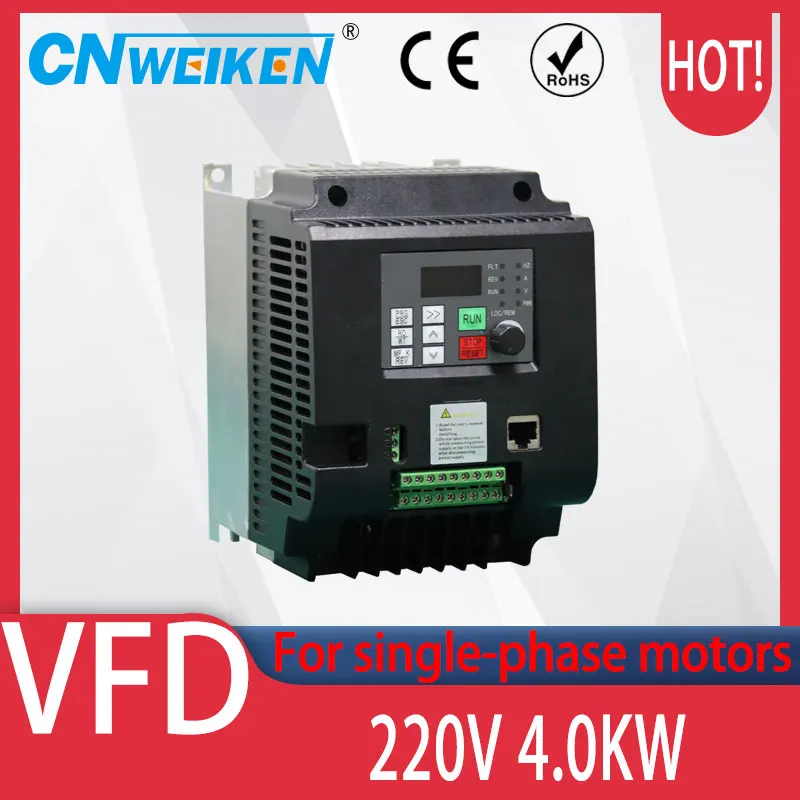 0.75KW 1.5KW 2.2KW V/F Inverter 220V Single-Phase Input and 220v Output Frequency Converter for Single-Phase Capacitor Motor