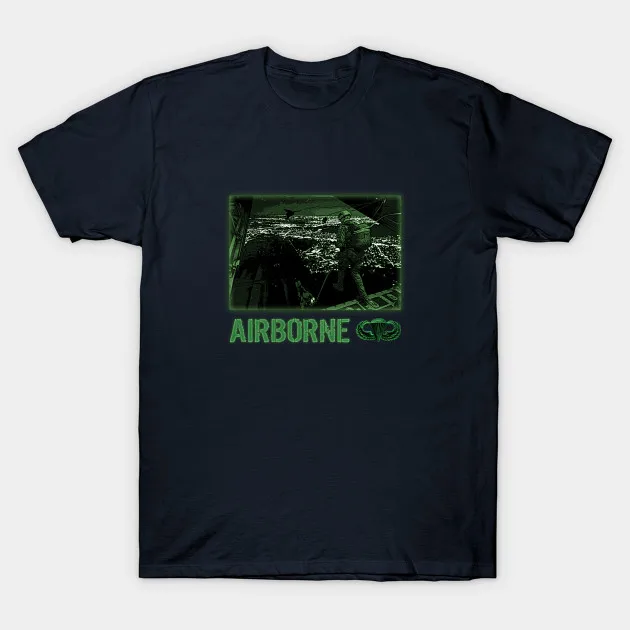 Jump At Night US Airborne Parachute Troopers T-Shirt 100% Cotton O-Neck Summer Short Sleeve Casual Mens T-shirt Size S-3XL