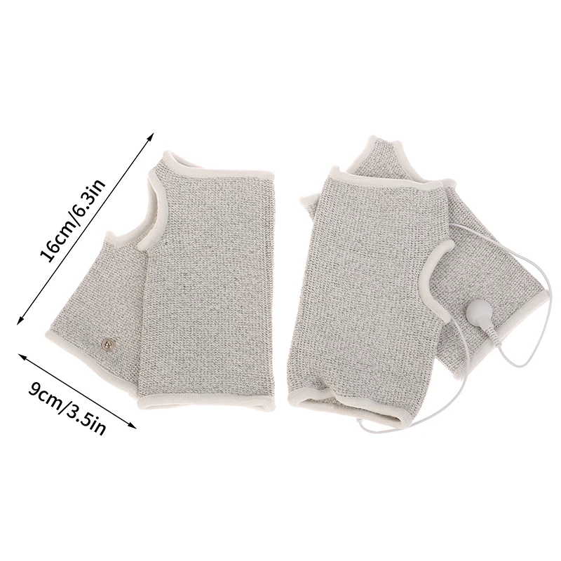 1Pair Conductive Silver Fiber Electrode Gloves Pads Electrotherapy Massage Conductive Silver Fiber For Physical Massager