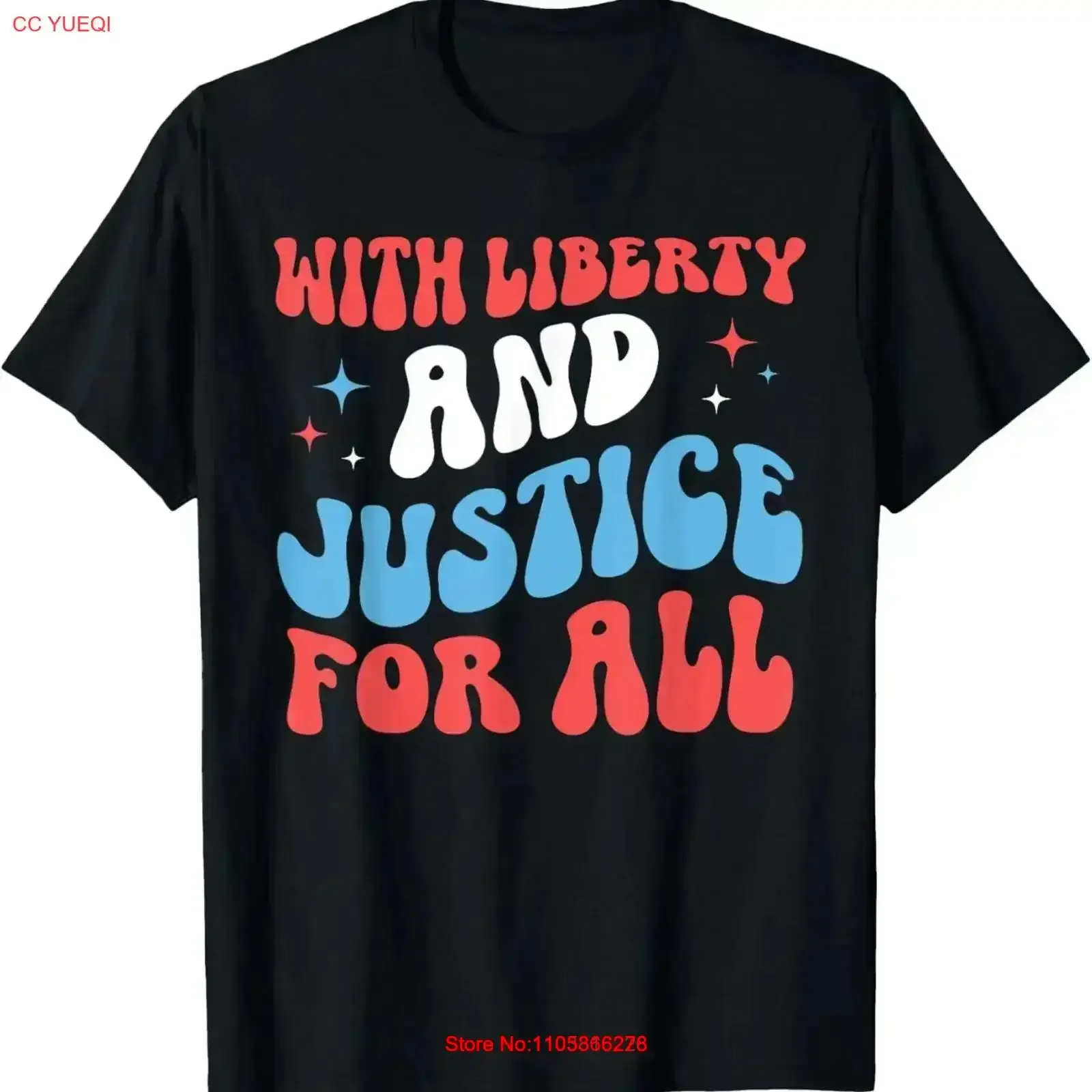 T-shirt vintage délavé pour homme, style streetwear, avec le slogan « Liberté et justice pour tous », pour la 4ème de juillet, légèrement polyvalent et doux