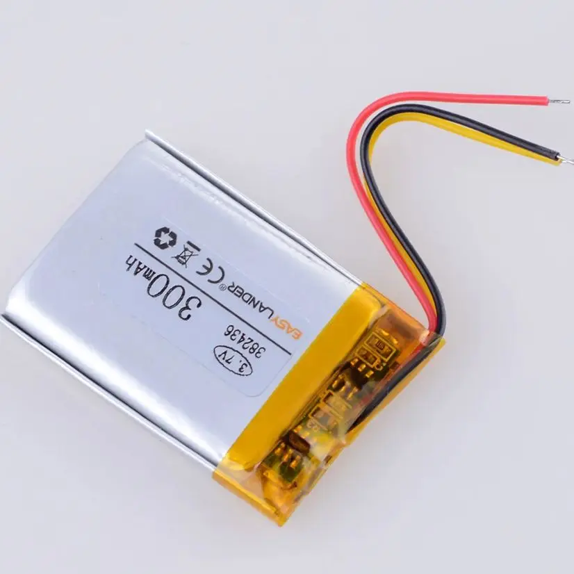 1/5 peças 3 linhas 382436 3.7v 300mah bateria recarregável de polímero de íon de lítio para gps mp3 mp4 alto-falante de telefone celular