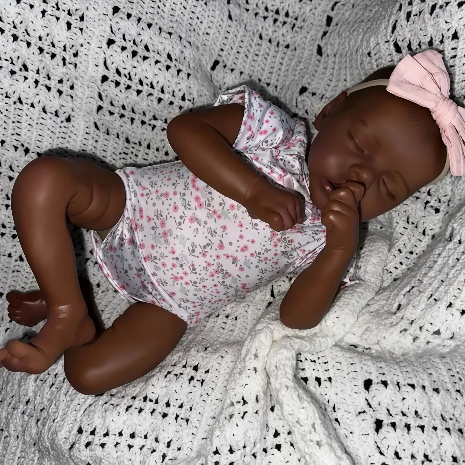 17인치 실물 같은 신생아 인형 - 현실적인 아프리카계 미국인 다시 태어난 인형 - 수집가 및 선물용으로 적합