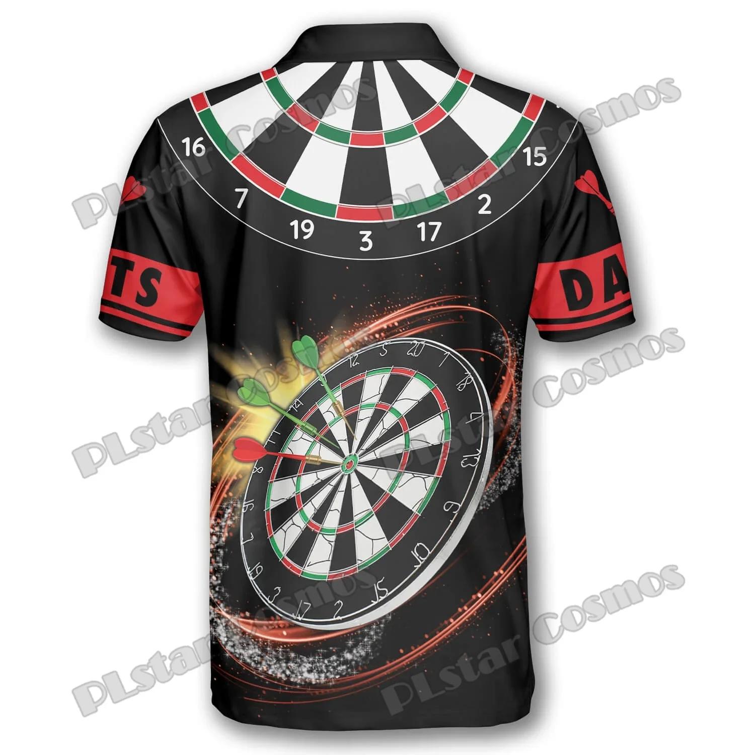 Darts Red Black Version Pattern Personalized 3D Printed Fashion Men's Polo Shirts Summer Casual Unisex Premium Polo Shirt PLP36