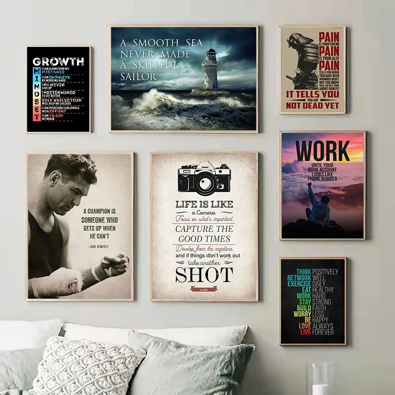 

Motivational Quotes Canvas Painting Success Inspiration Posters and Prints Wall Art Picture for Bedroom Office Home Room Decor