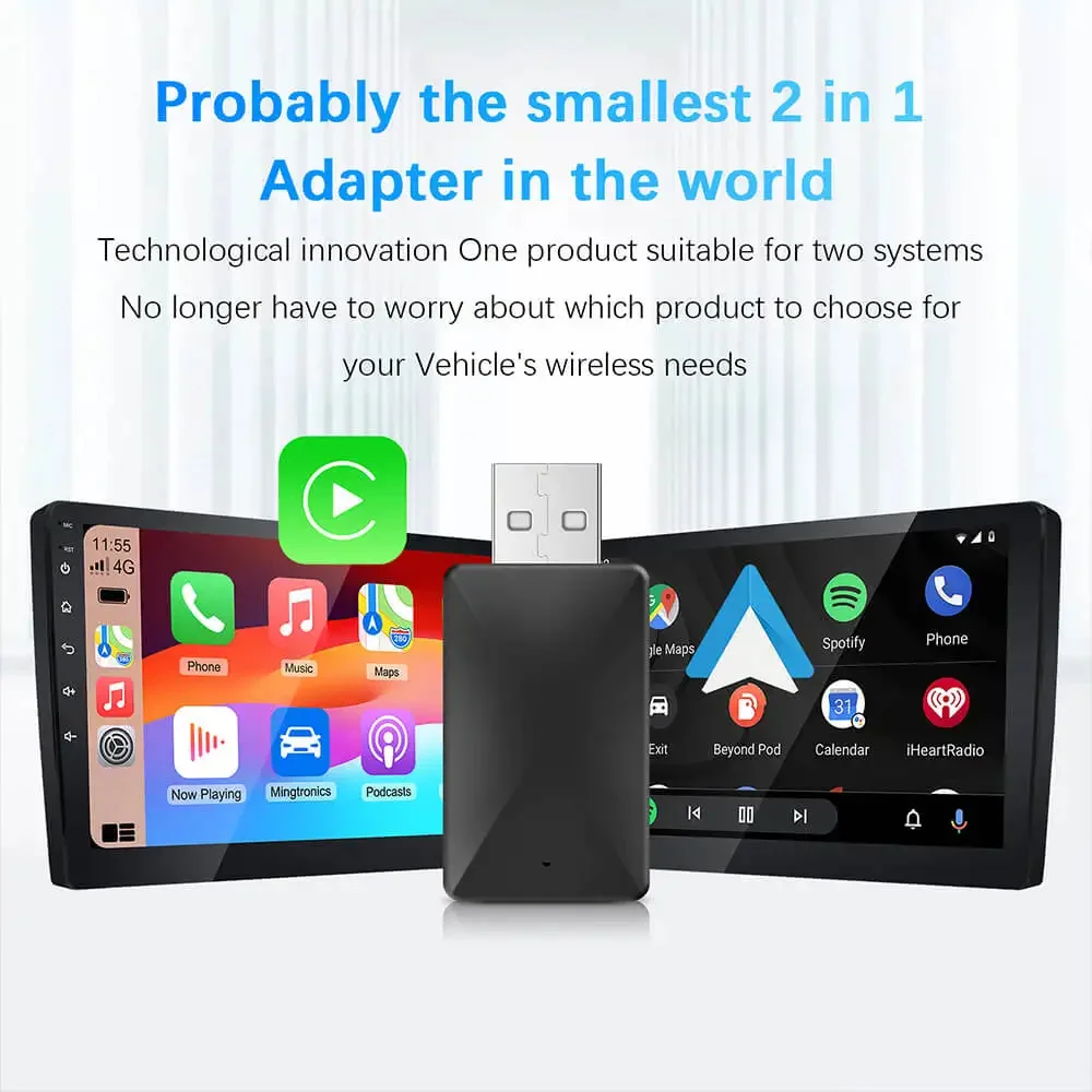 Mini CarPlay Wireless Adapter CarPlay Dongle Bluetooth WiFi Fast Connect Plug and Play for OEM Wired CarPlay Car New