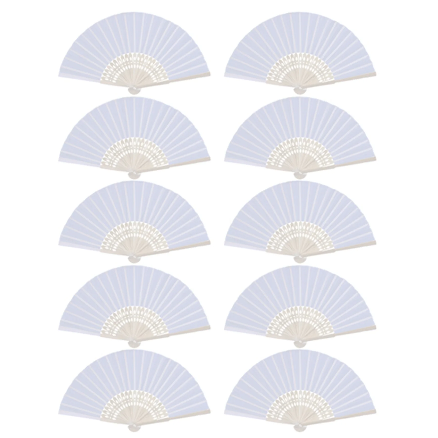 Hot kf-20X Fan In White Silk Fabric + Bamboo With Gift Bag In Muslin For Wedding Personalized Dancing Writing Painting