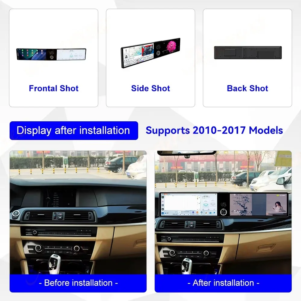 Dual 12.3 Inch Screen Android  Carplay For BMW 5 Series 2010-2017 CIC NBT Navigation GPS Multimedia Player Auto Stereo Radio