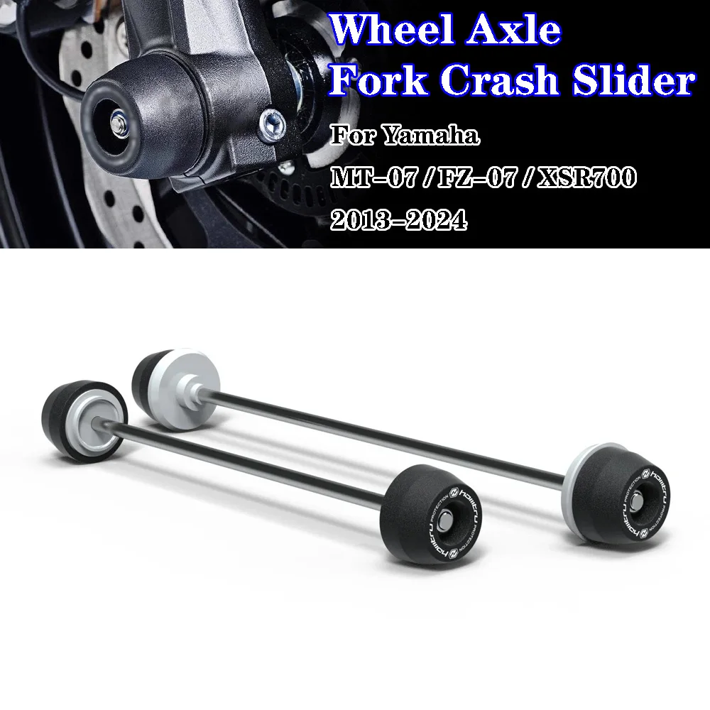 

For Yamaha MT07 FZ-07 MT-07 XSR700 2013-2024 Front Rear Wheel Axle Fork Crash Slider