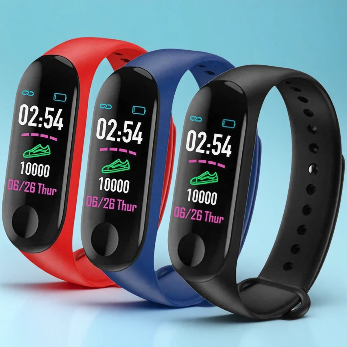 جهاز تتبع اللياقة البدنية المقاوم للماء للأنشطة الخارجية مع عداد معدل ضربات القلب وعداد الخطوات ومتتبع السعرات الحرارية وتنبيهات الرسائل