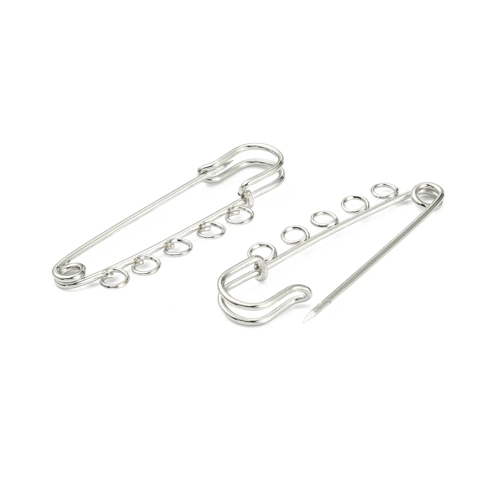 10pcs Iron Safety Brooch Kilt Pins Findings Accessories for jewelry making 50x16.5x4.5mm, Hole: 3.5mm F65