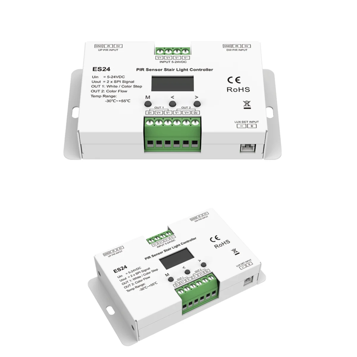 Imagem -02 - Pir Sensor Stair Light Controller Led Pixel Lamp 24ch x 1a Max 720 Pixels para Tm1812 Ucs1903 Ws2811 Ws2812 ic Es24 524v Novo