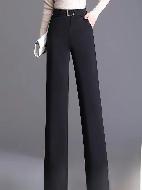 

Новые весенние женские повседневные брюки с высокой талией, эластичные, стройнящие, для отдыха и работы, из полиэфирного волокна, струящиеся