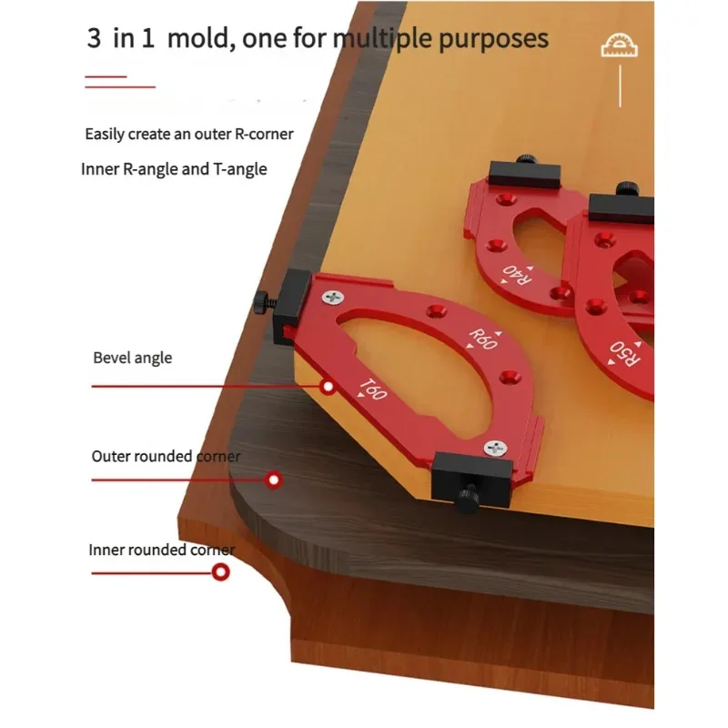 Corner Fixture Router Template Corner Wiring Guide Quick Fixture Router Drill Bit with Removable Clamp Arc Cutting Assist