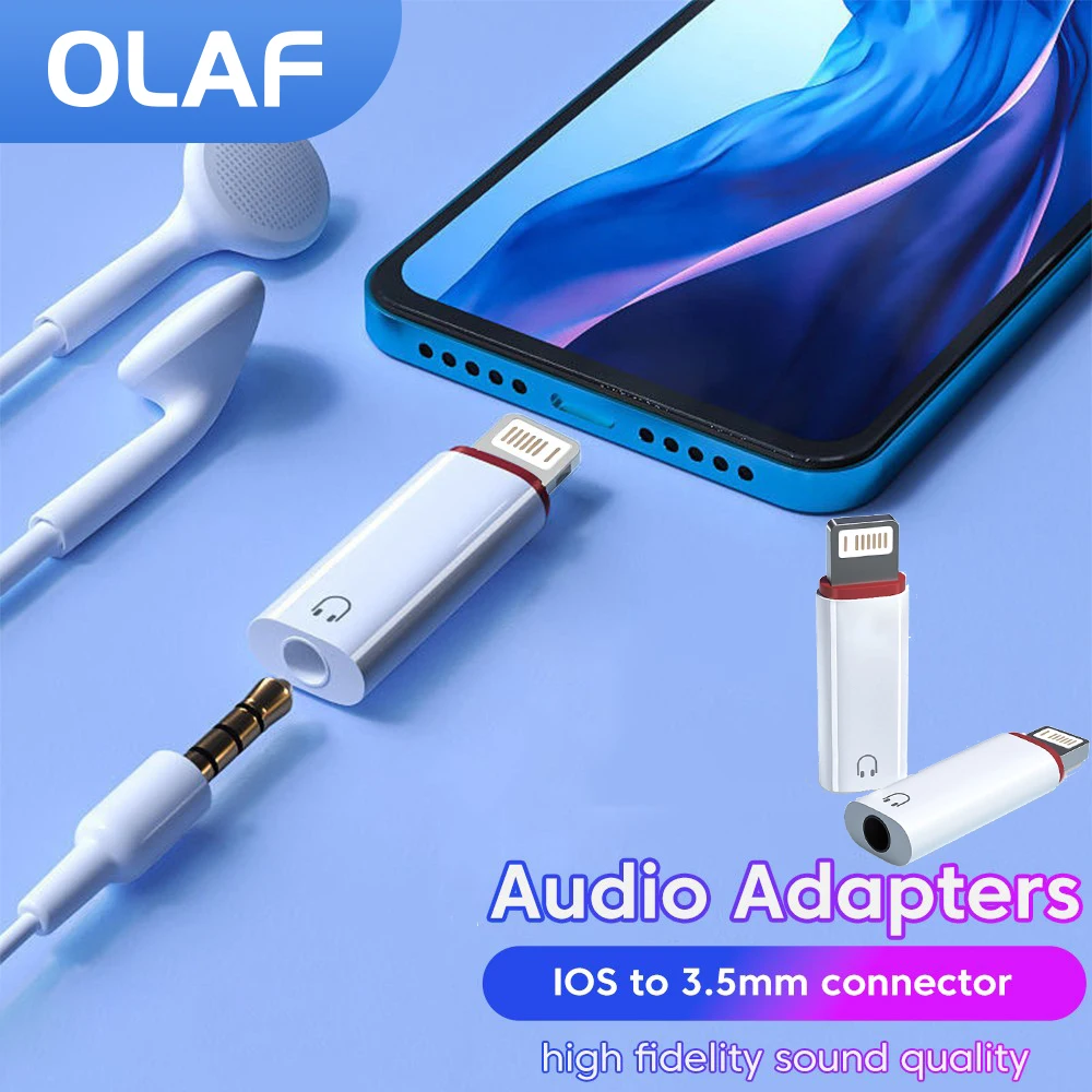 Olaf błyskawica Adapter słuchawkowy błyskawica do 3 5 Mm złącze adaptera Jack dla IPhone 14 13 12 11 IOS do 3.5mm Adapter Audio