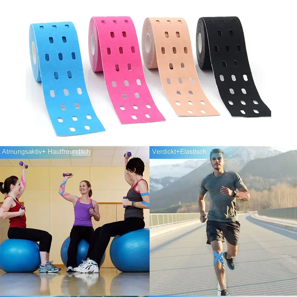 1-Rolle Locher Beige |   Perforiertes Kinesiologie-Tape |   Mehr Dehnung und Belüftung |   K-Band für Gelenk-, Knie-, Knöchel- und Schulterschmerzen