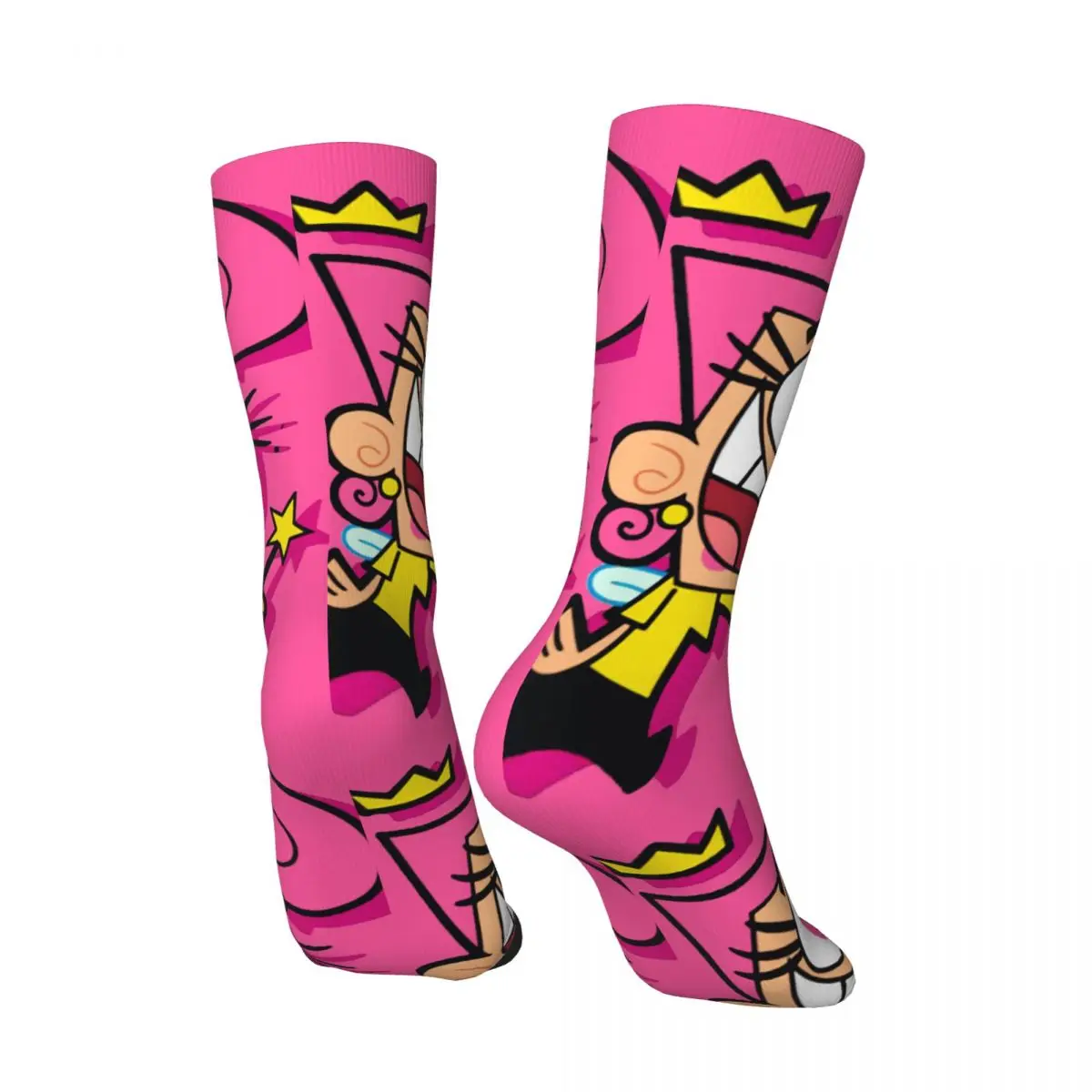 Hip Hop Retro Wanda Crazy Men's compression Socks Unisex The Fairly Odd Parents Street Style Pattern Printed Happy Crew Sock