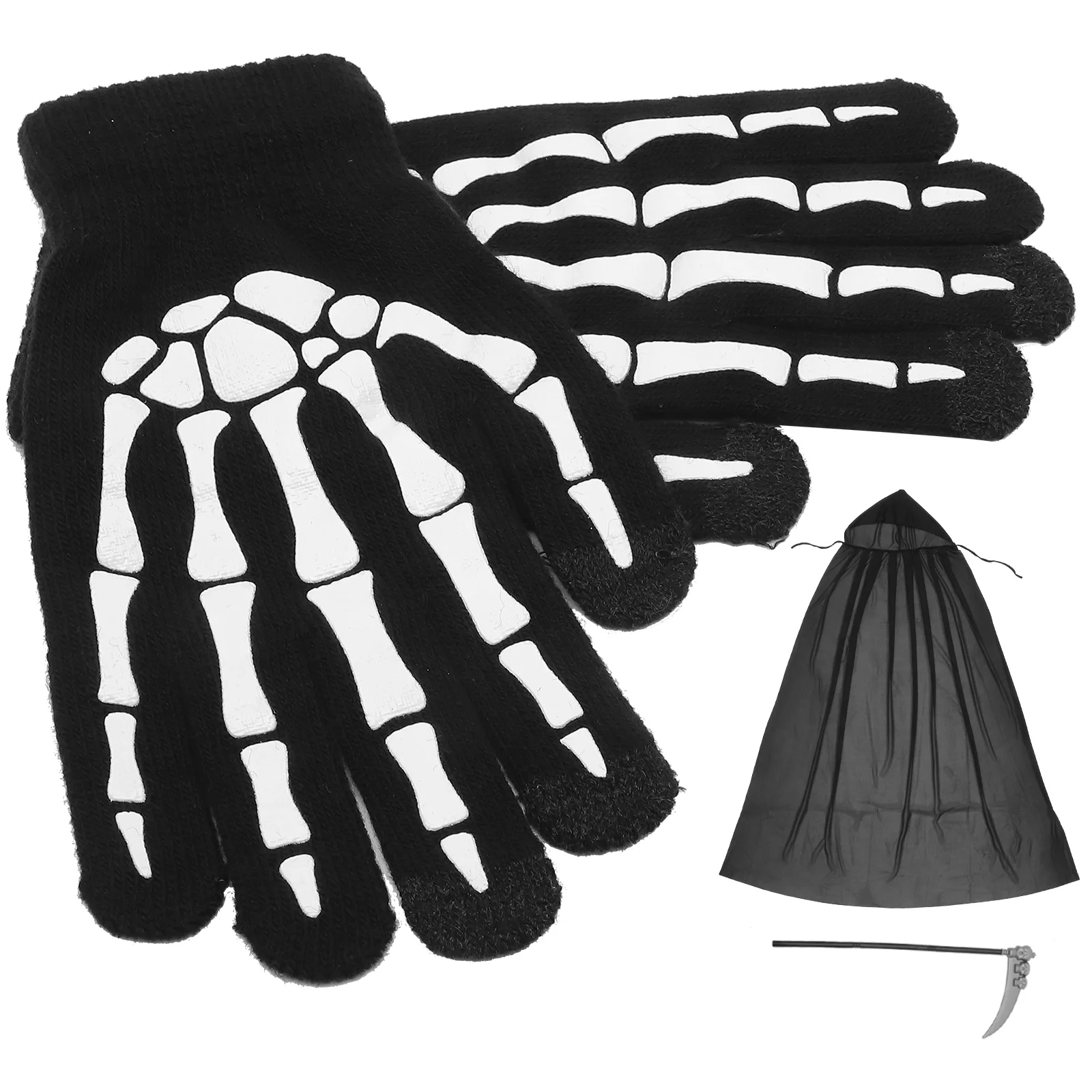 

Bar Dance Party Dress up Costume Halloween Costumes Accessories Supplies Prom Unisex Cape Plastic Decoration Death Cosplay Set