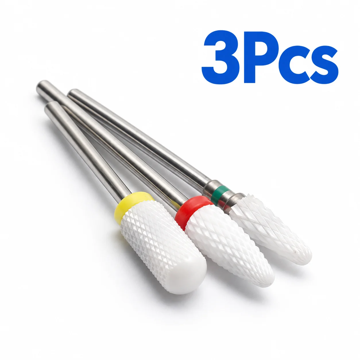 3Pcs Ceramic Nail Drill Bit Set Electric Nail File Grinding Heads for Gel Polish Removal Manicure And Pedicure Tools