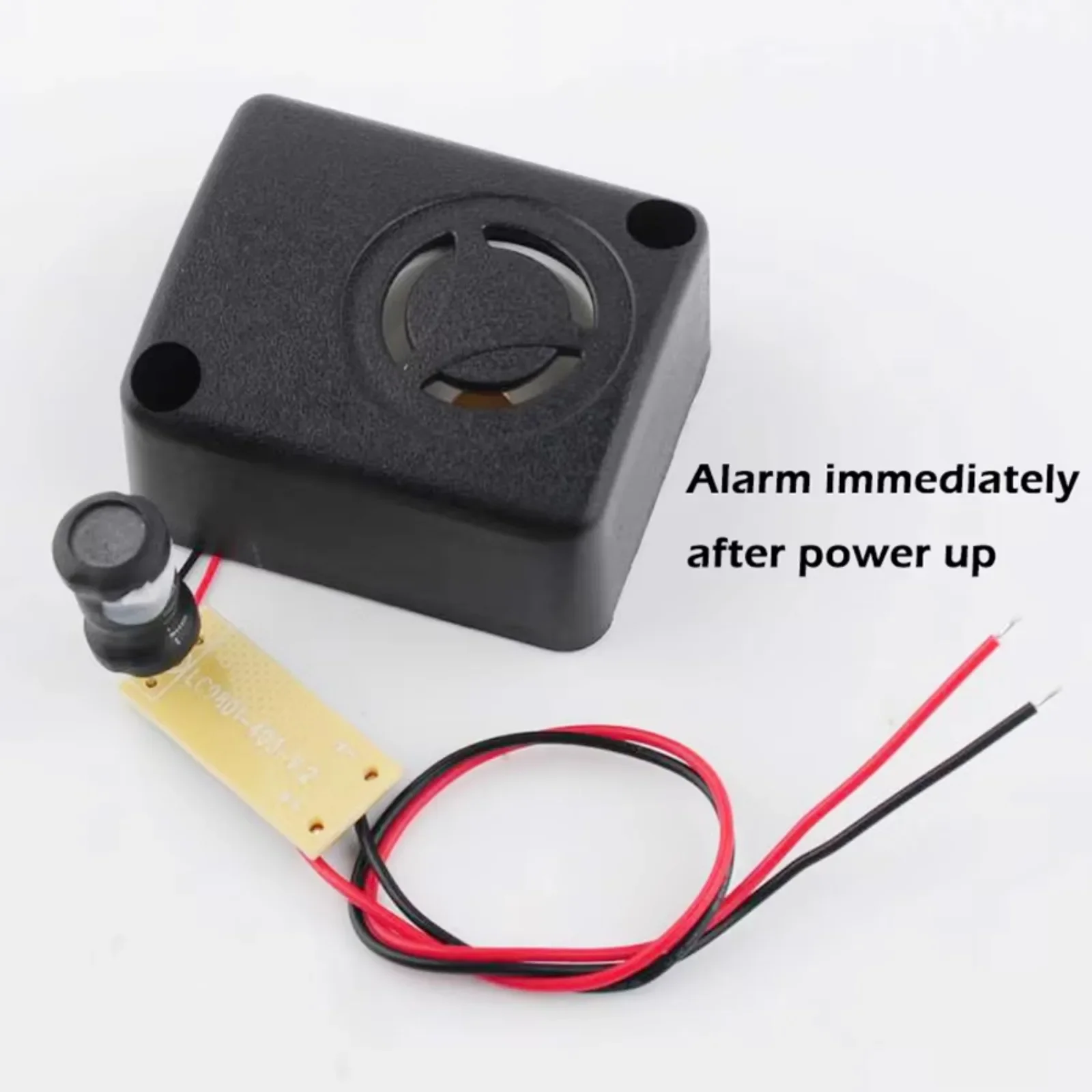 12V DC Black Mini Piezo Alarm Siren 110dB Insurance Safes Anti-Theft Alarm High-Decibel Buzzer for Car+9V Battery Buckle