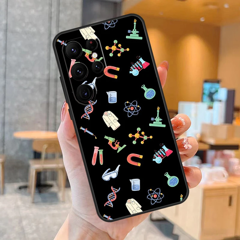 과학 생물학 실험실 케이스, 삼성 갤럭시 S22 S23 울트라 플러스 노트 10 노트 20 S8 S9 S10 S20 FE S21 FE 코크