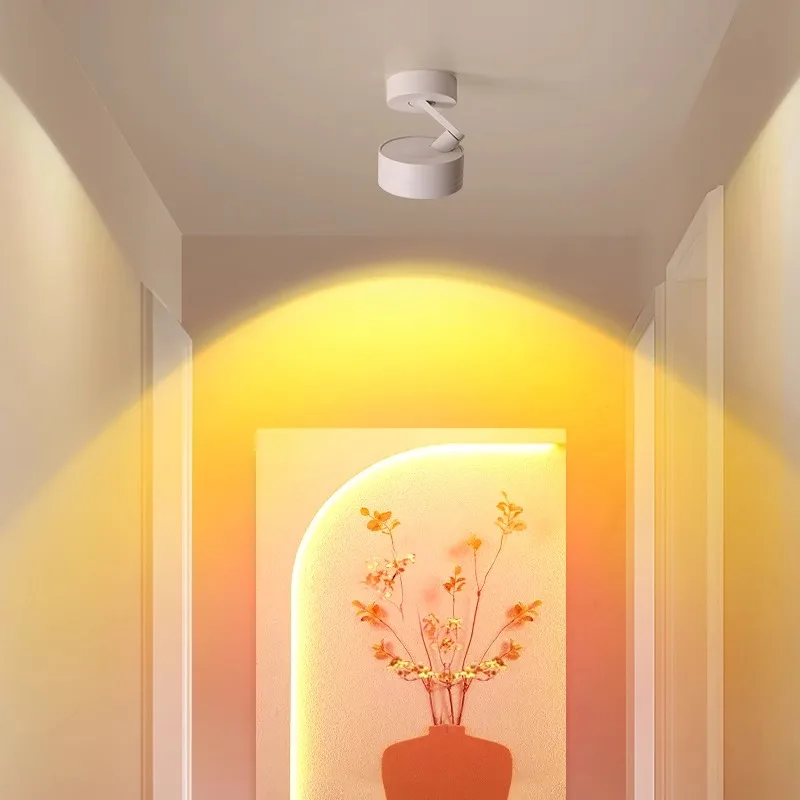 Surface Mounted Sunset Spotlights Adjustable Angle Led Spot Light Small Atmosphere Lights Black White Color Wall Ceiling Lamp
