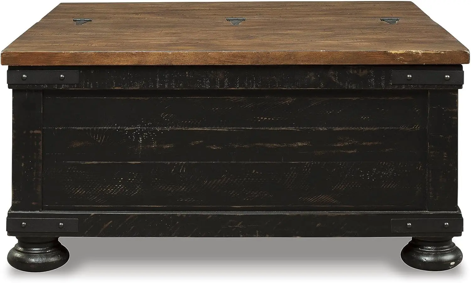 [New Arrival!]Valebeck Farmhouse Lift Top Coffee Table with Storage, Distressed Brown & Black Finish