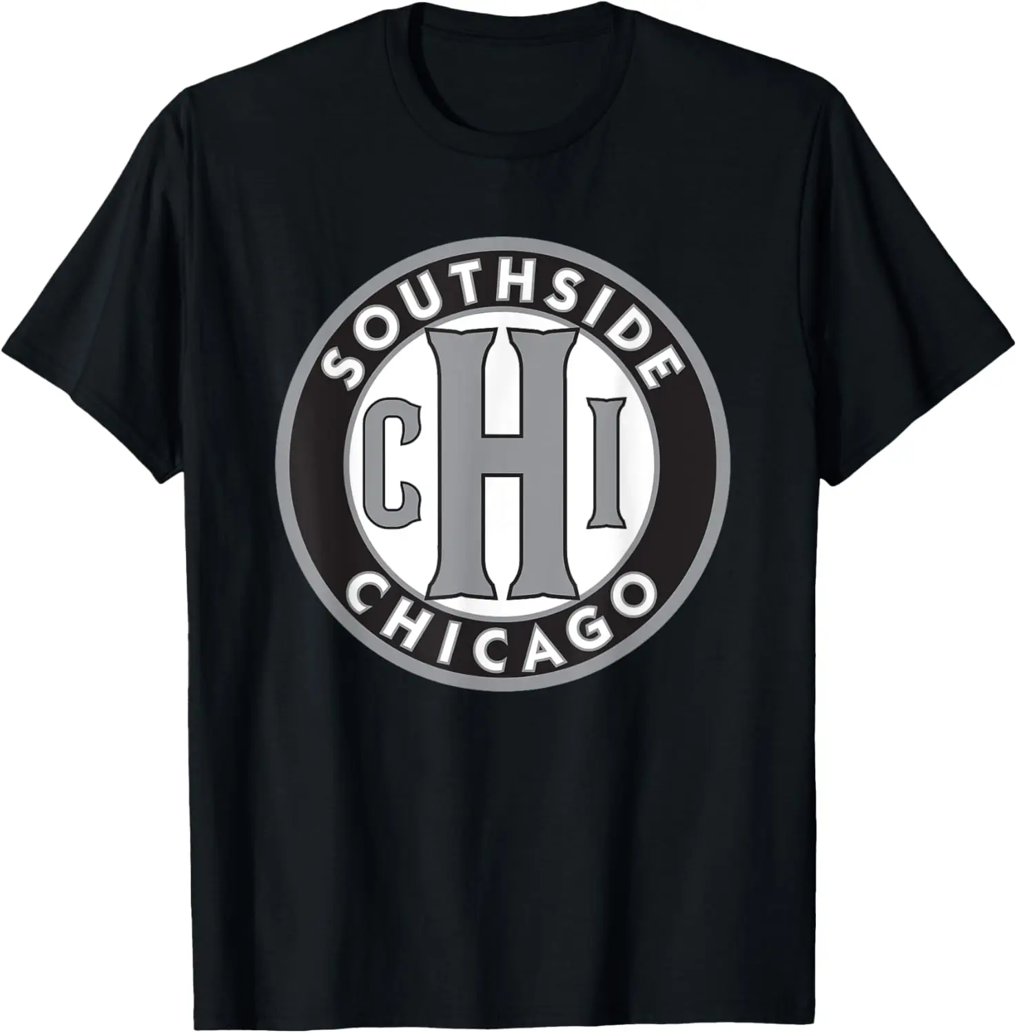 Southside Chicago Black and Gray CHI Circle Sign T-Shirt