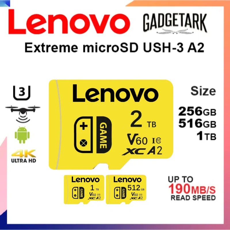 

Карта памяти Lenovo SD 2 ТБ 1 ТБ Класс 10 Высокоскоростная карта Micro SD 1 ТБ 512 ГБ Для Nintendo Switch ПК Смартфон SD-карта 128 ГБ 256 ГБ