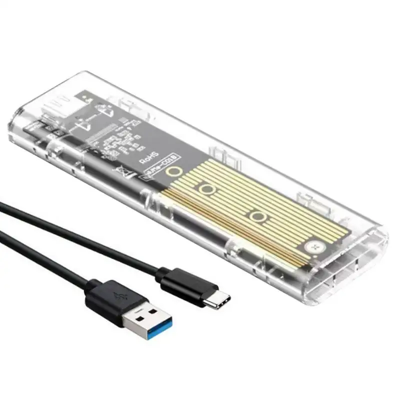 

HDD Case Clear Hard Disk Box Portable 5Gbps External SSD Storage Case HDD Box Accessory For Data Backup Transfer