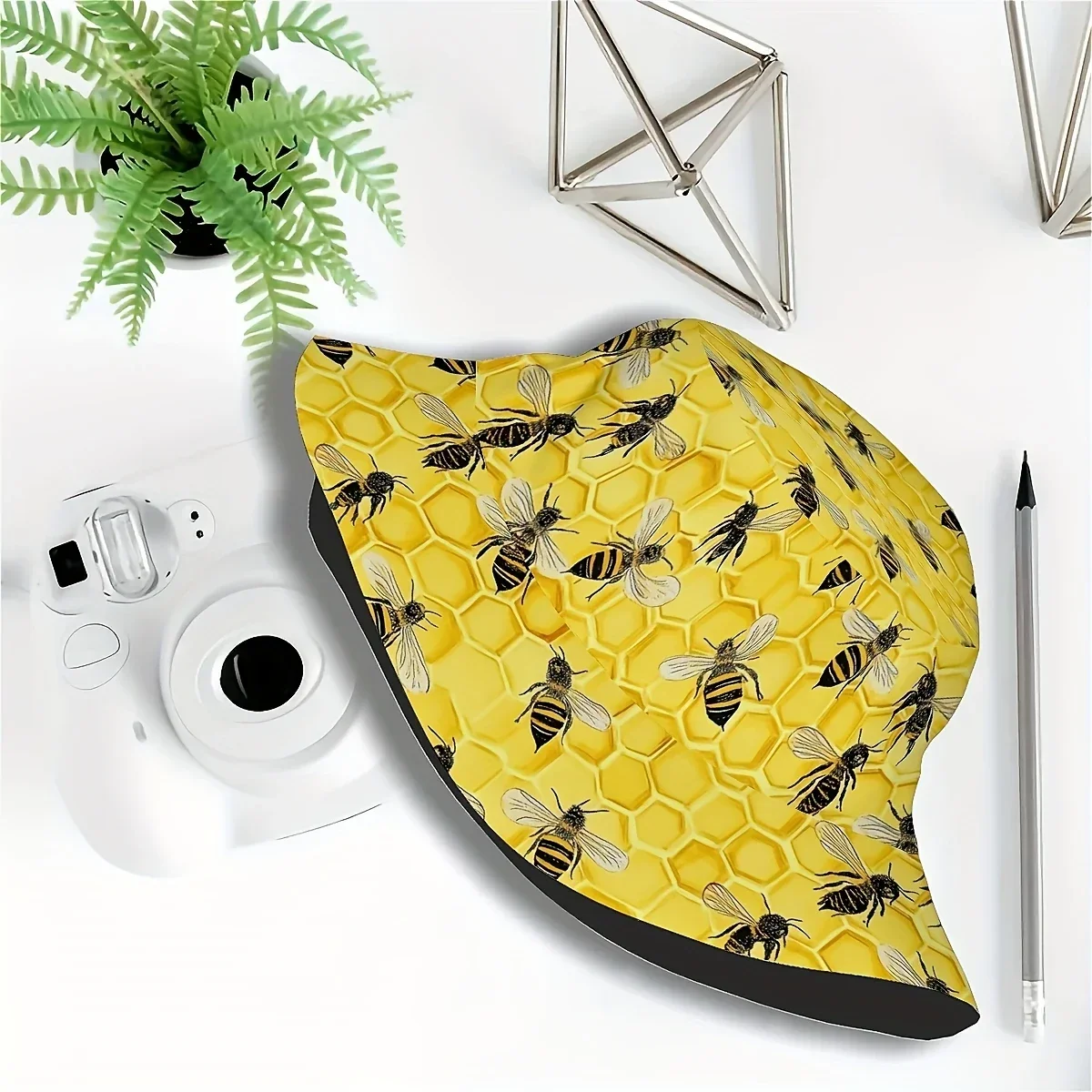 Hawaiian BeeMen's And Women's All-in-one Full Print Casual Fashion Style Fisherman Hat, Suitable For Outdoor Holid