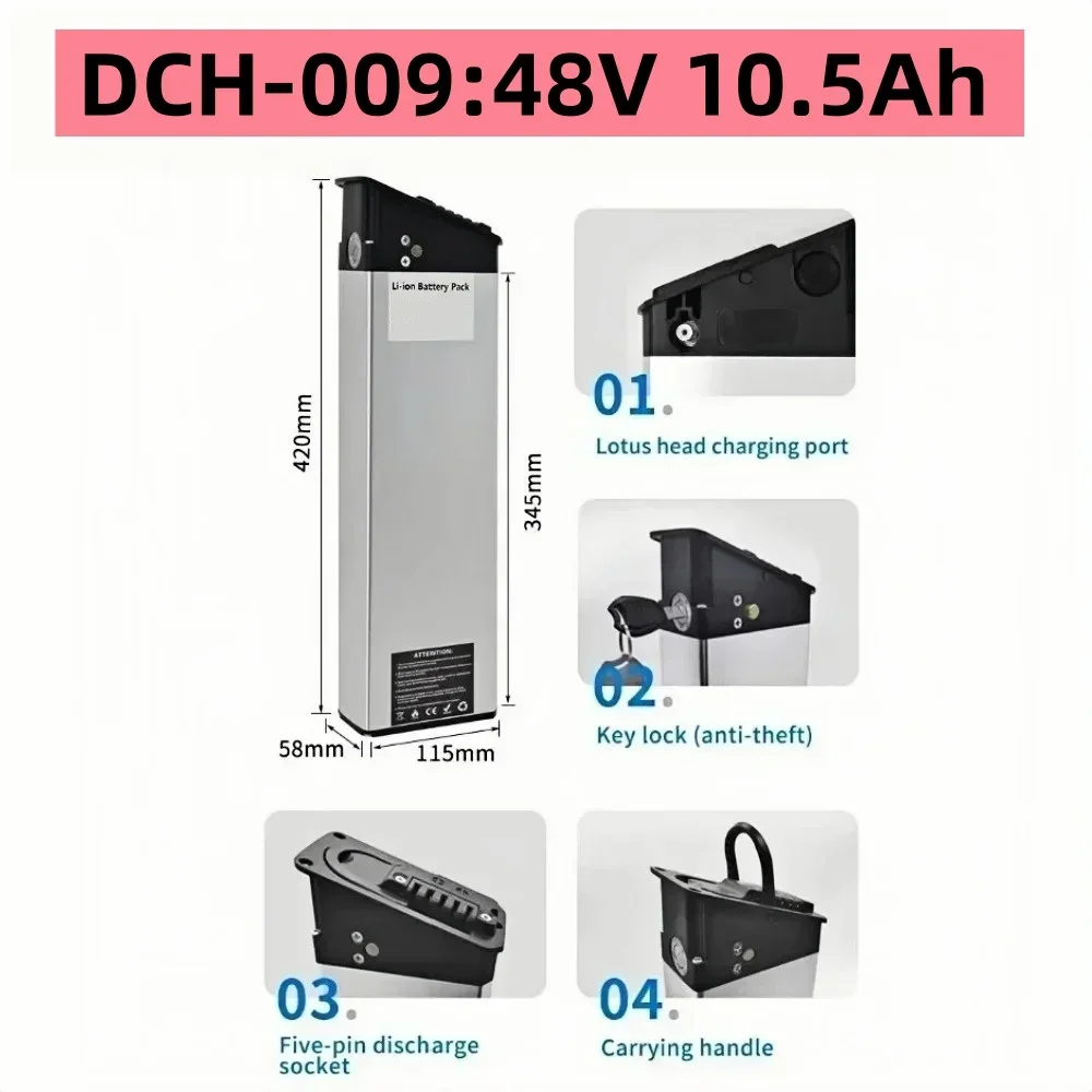 48V/52V 17.5Ah 15Ah 13Ah Vervangende Accu voor Nieuwe Engwe EP-2 Pro Engine Pro Geüpgradede Versie Voor MATE X Fietsaccu DCH-009