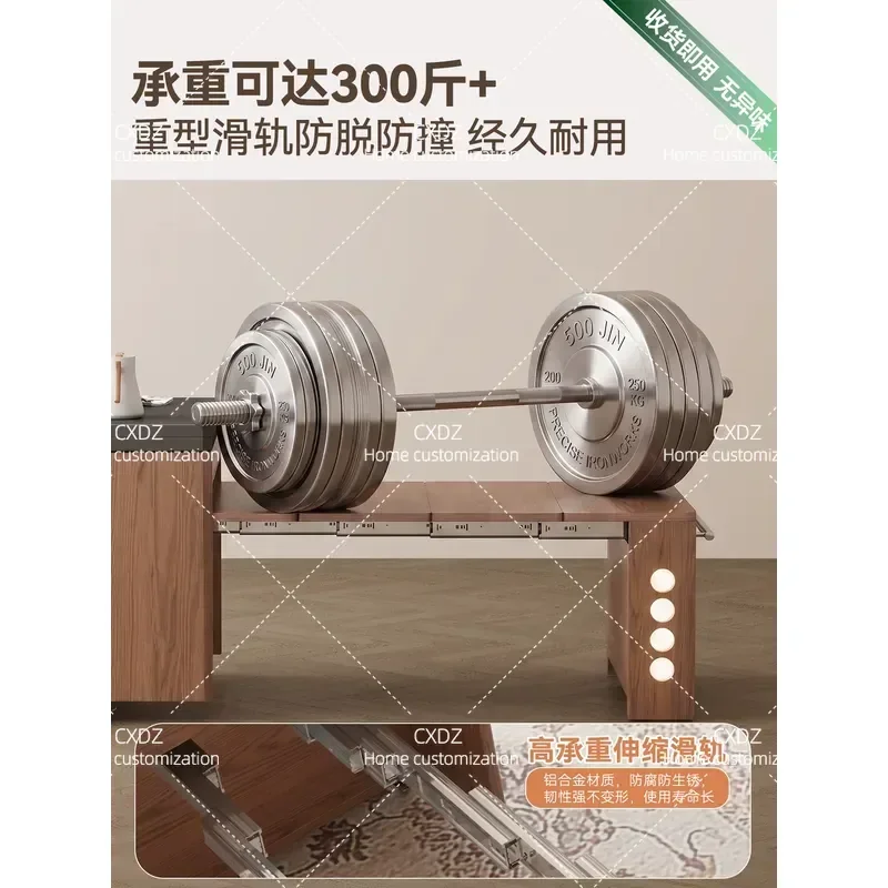 Medieval Folding Coffee Table Movable Living Room Sofa Side Table Solid Wood Lifting Tea Table Small Apartment Household