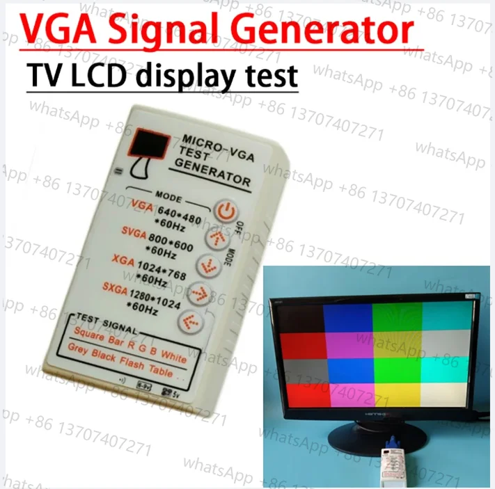 Генератор сигналов для дисплеев SVGA XGA VGA, тестер для ЖК-экранов, цветных дисплеев, CRT-проекторов, инструмент для восстановления и диагностики