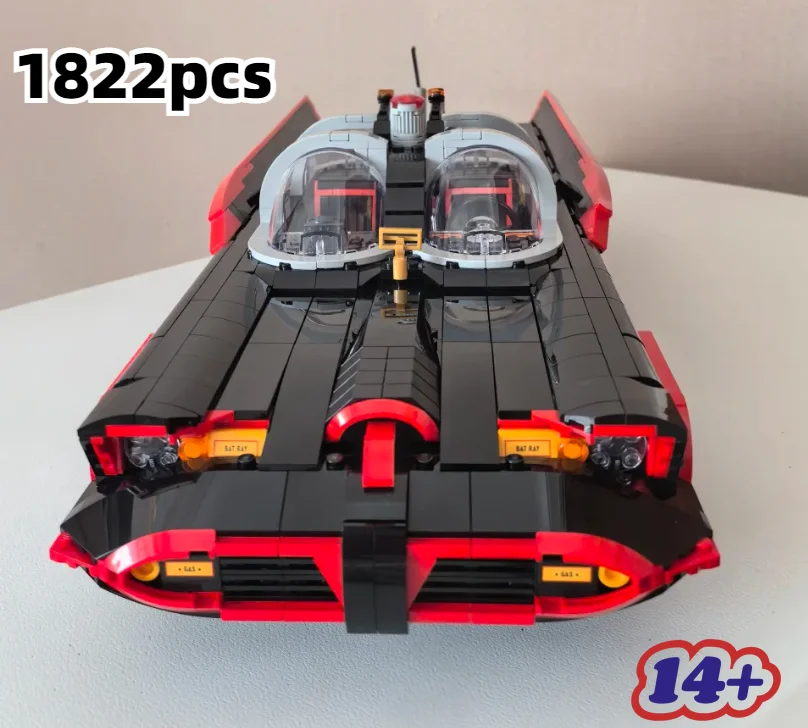 2026 Hot Toys 1822pcs Classic TV Heroes Series Super Bat Batmobile Supercar Model Building Block Toy Birthday Ornament Gifts