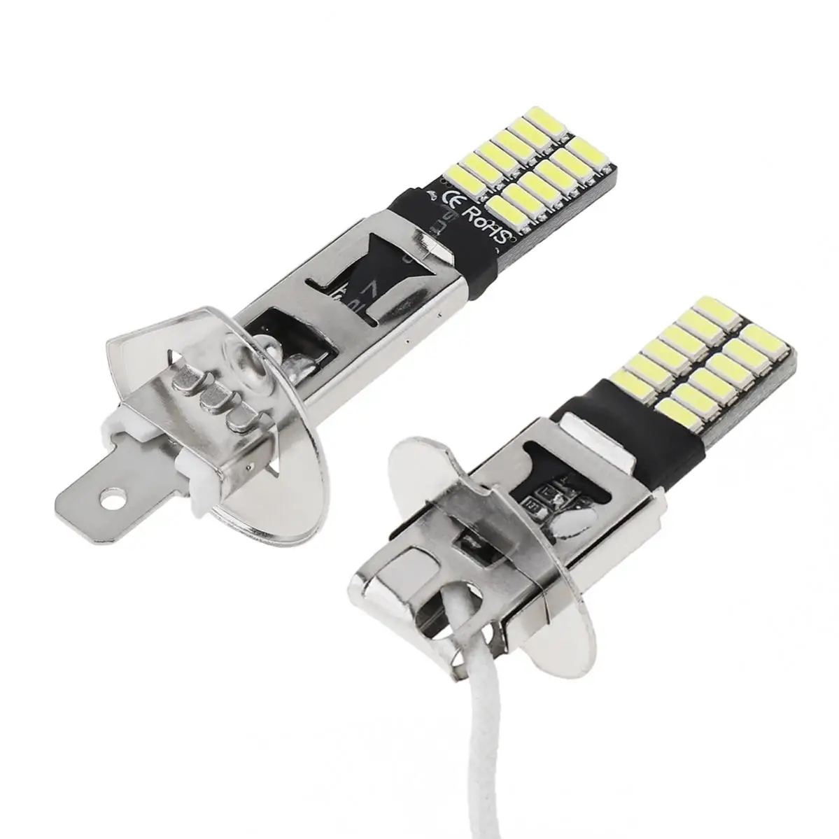 2 قطعة سيارة LED العلوي الضباب مصابيح كهربائية H1 H3 4014 24SMD 12 فولت 6000 كيلو Canbus السوبر مشرق السيارات الضباب ضوء يوم القيادة مصباح جيد الإضاءة