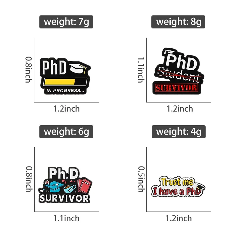 دكتوراه الناجي موسم التخرج المينا دبابيس الإبداعية ثق بي لدي دكتوراه بروش الملابس شارة التلبيب مجوهرات هدايا للخريجين