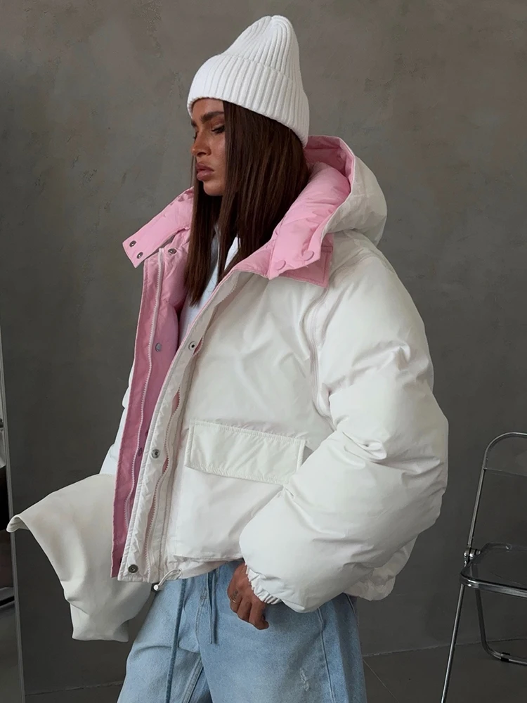 Wendbare, abnehmbare Kapuzenärmel, 2-in-1, wattierte Jacke, Oversized, dick, 2026, neuer Wintermantel, warm, schick, für Büro und Alltag, Damenmantel – Detail 15