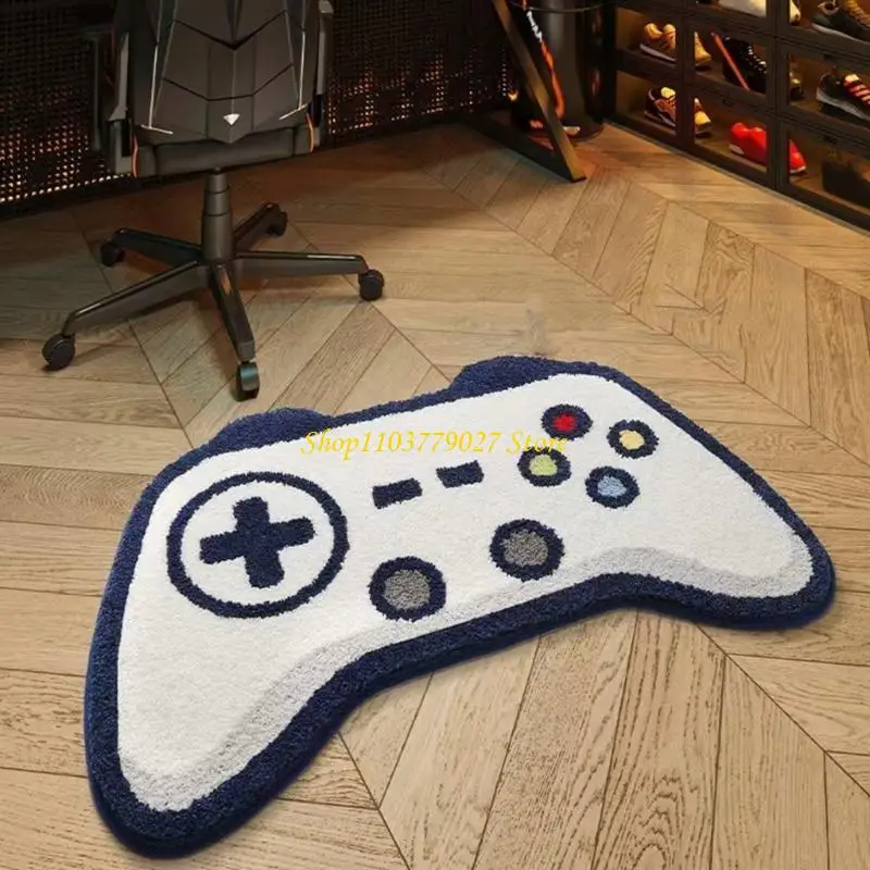 C4DF Unique Gamepad Bath Rug Furry Rug NonSlip Mat for Bathroom Decors