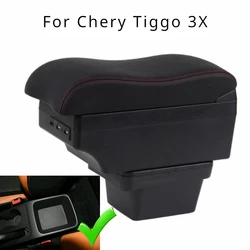 For Chery Tiggo 3X for Tiger 2 Car Armrest Box Center Console Central Store Content Storage Box with USB LED Arm Rest