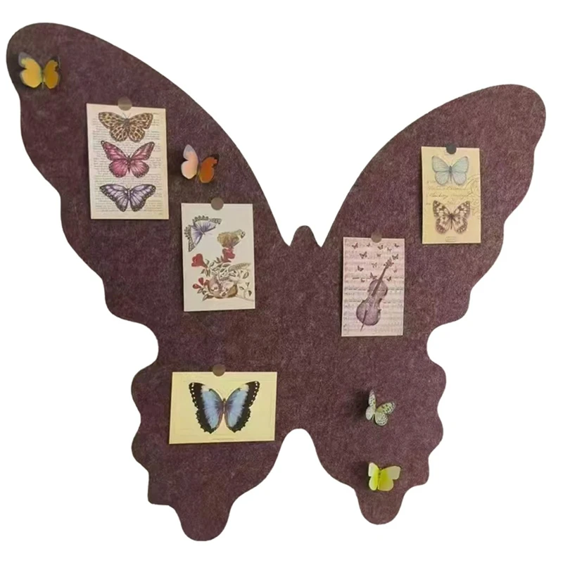 

A96I-Butterflies Shaped Felt Photo Wall Set Butterflies Felt Bulletin Board Cork Board,Foldable Photo Board Self-Adhesive