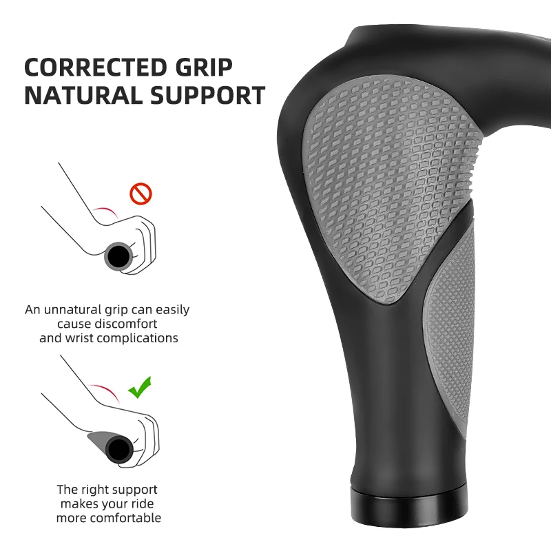 Bike Handlebar Grips for Comfort - Ergonomic Style to Lessen Hand Tiredness & Enhance Control - Perfect Bicycle Accessory