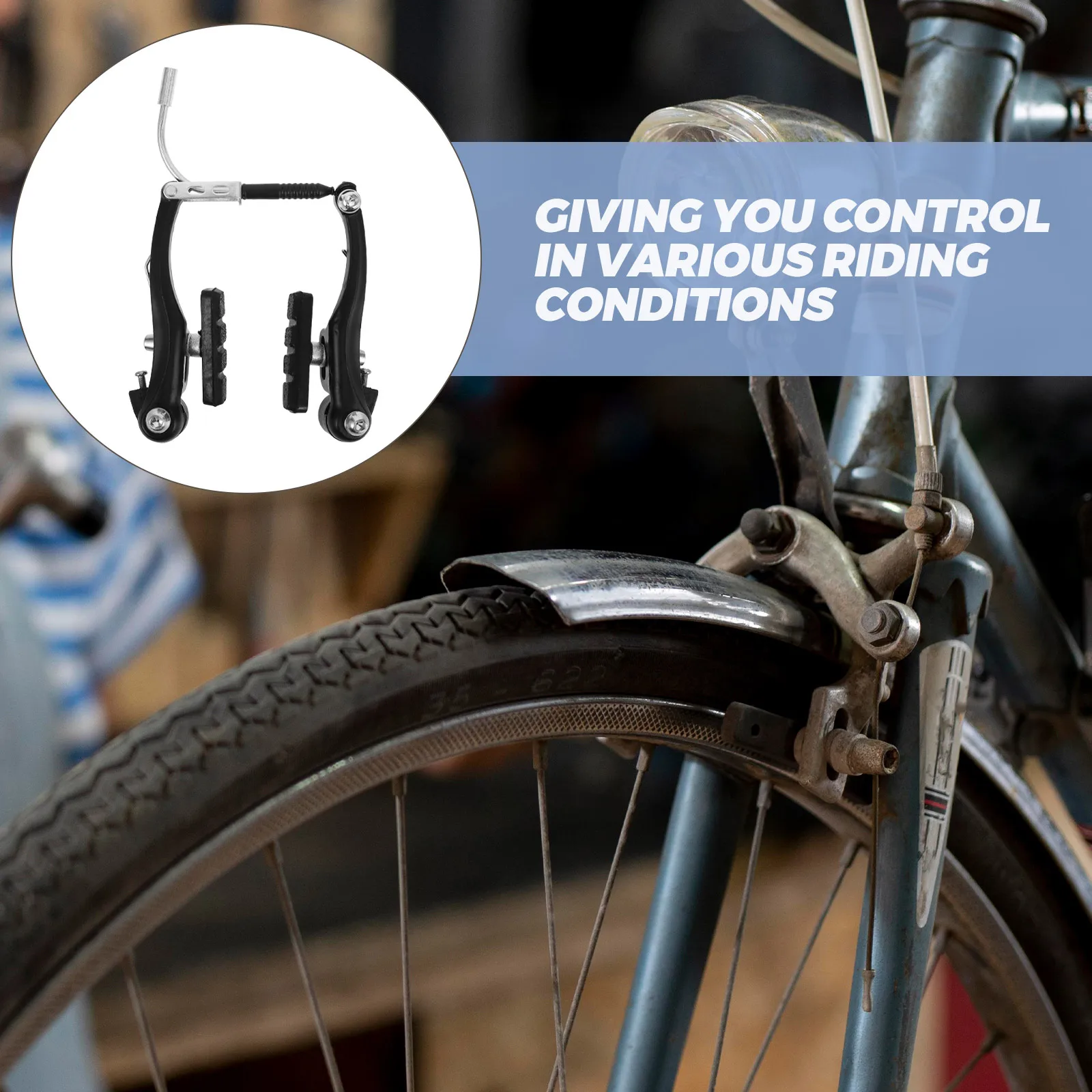 

Mountain Bike Brakes Bicycle Brake Set Alloy Sturdy Wear Resistant Sensitive Folding Easy Install Adult Kids Compatible Road