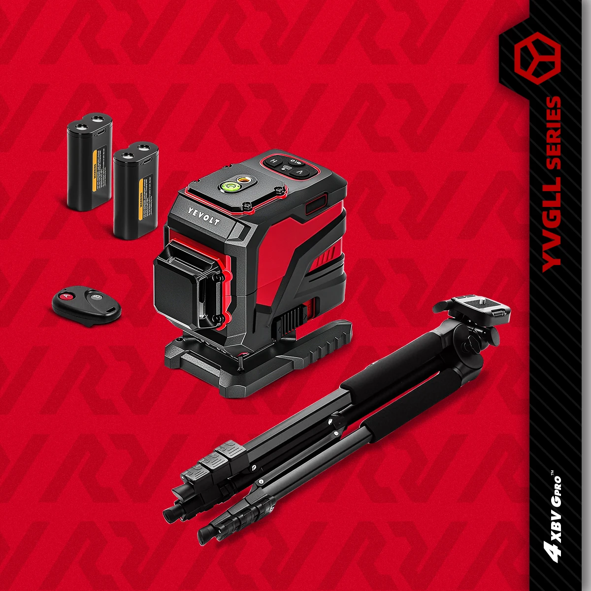 

YEVOLT YVGLL4XS12T 360°x3 12-Line Site Laser Level PerfectPlane Self-Leveling Ground Layout Ultra-Precise 30m Woring Range