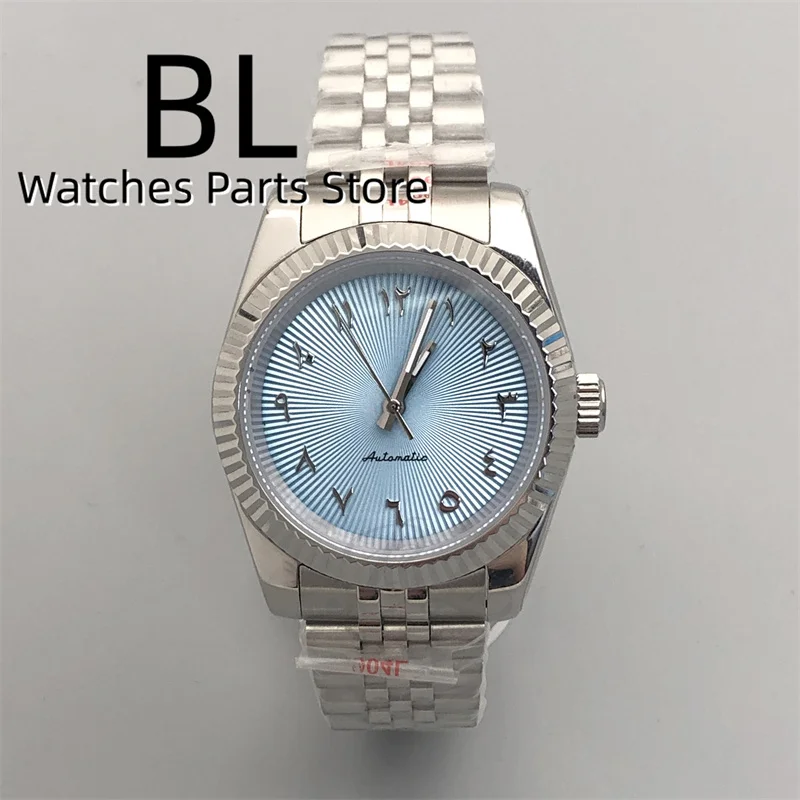 36mm 39mm ICE Blue Arabic Numerals Sunburst Watch Dial NH35 Automatic Watch For Men Black GreenPink Sapphire Glass Slide Buckle