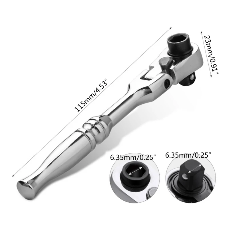 Flexible Head Mini Ratchet 1/4