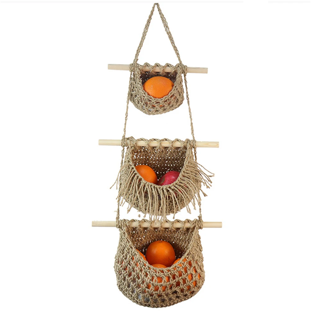 

Vegetable Fruit and Hanging Basket Fruits Baskets Storage Organization Cotton Rope