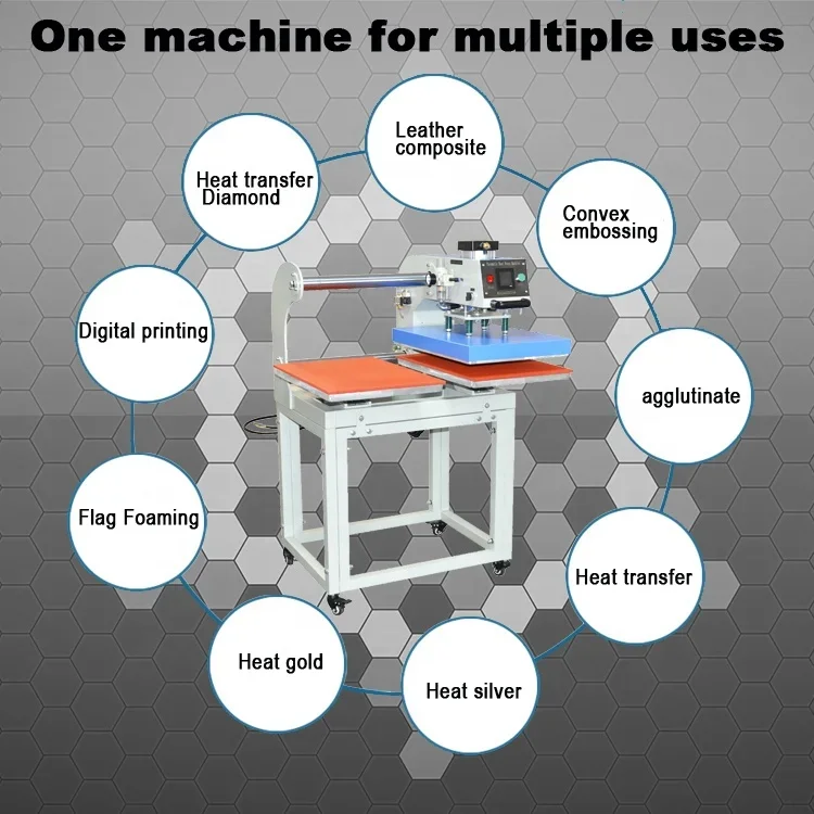 Multi Function 40x60 16x20 16 X 20 30x40 Dual Pneumatic Double Station Heat Press Machine