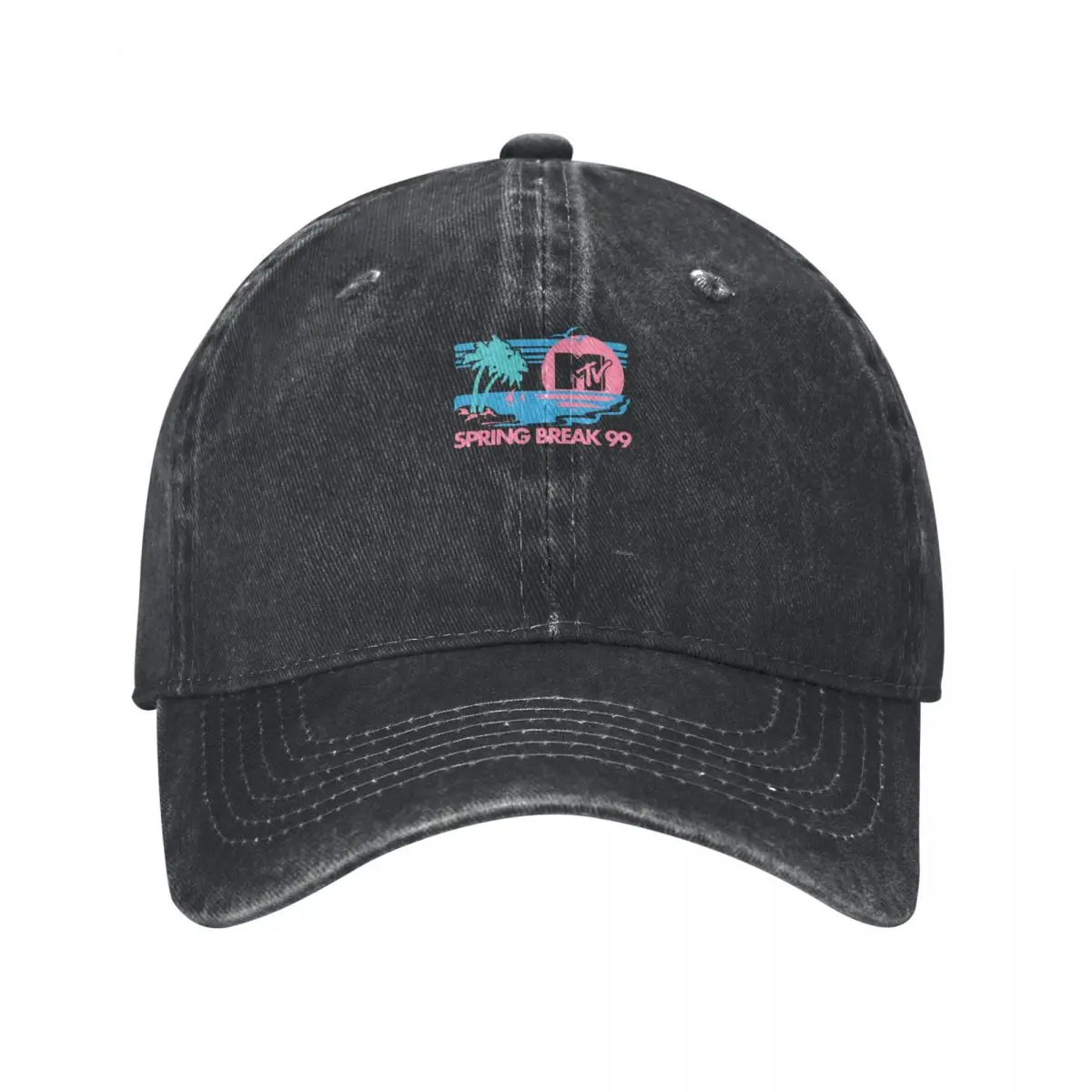 MTV Pastel Colors Beach Spring Break 99 Logo Fashion Baseball Cap Peaked Cap Men's Hat Women's Cap Women's Cap